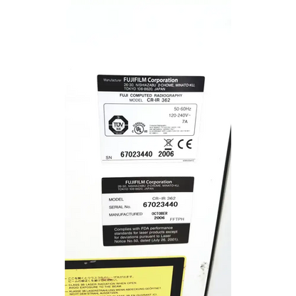 FUJIFILM CR-IR 362 Computed Radiography System