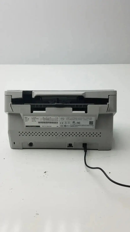 Gray plastic hp laserjet mfp 2545 printer rear view with black power cord illustrating fujitsu fi-6130z high-speed duplex use