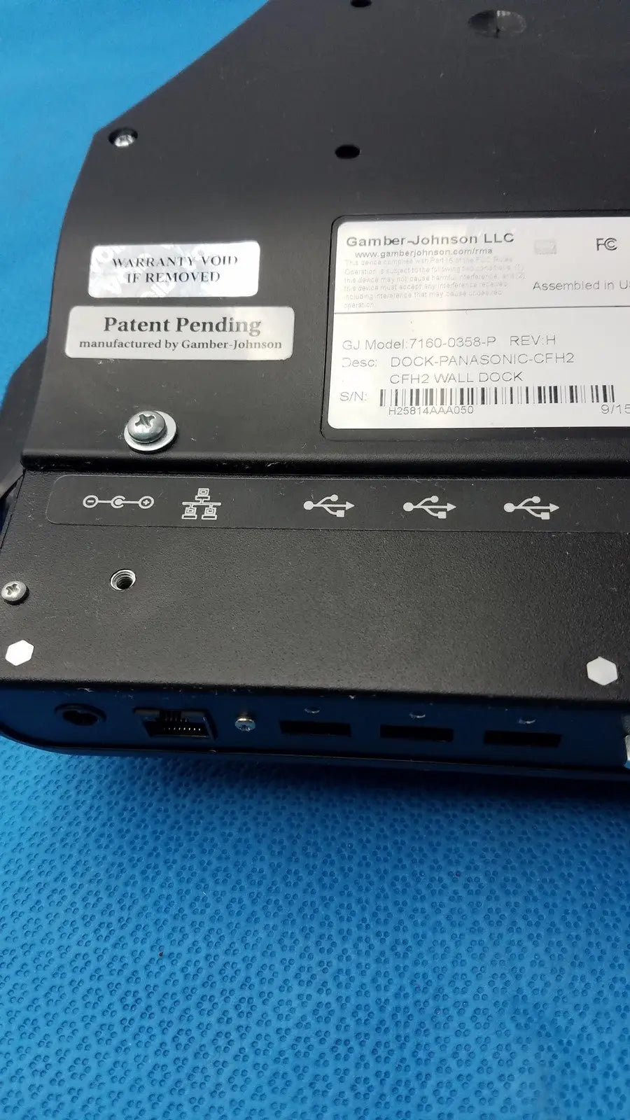 Gamber Johnson 7160-0358-P Rev H Dock-Panasonic-CFH2 Wall Dock