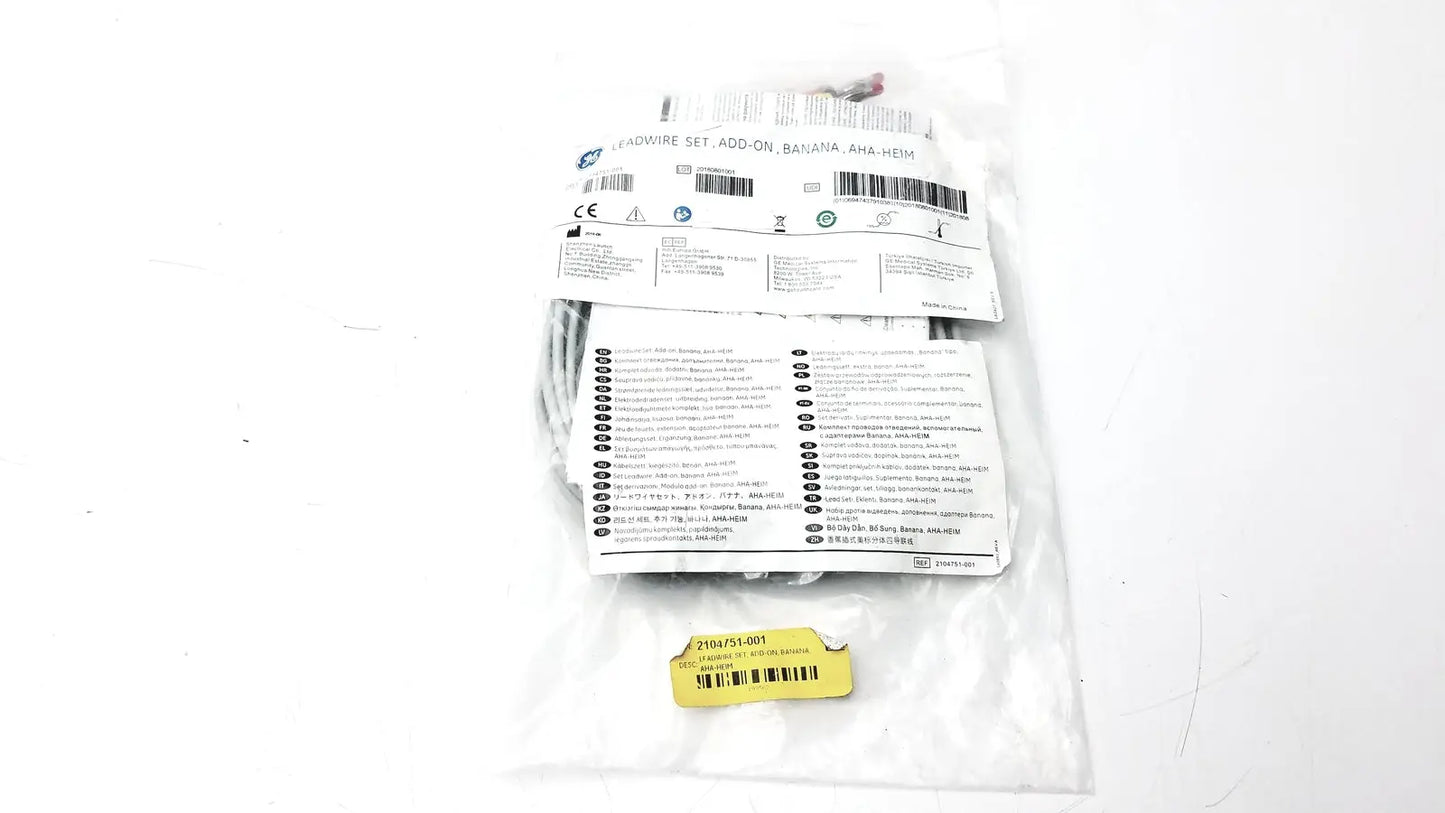 GE 2104751-001 Lead Wire Set Add ON Banana AHA HEIM