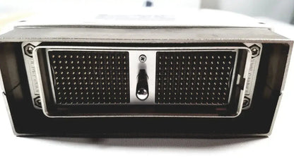 Silver metal server rack back side with black perforated panels and screw for ge 4c convex array ultrasound probe