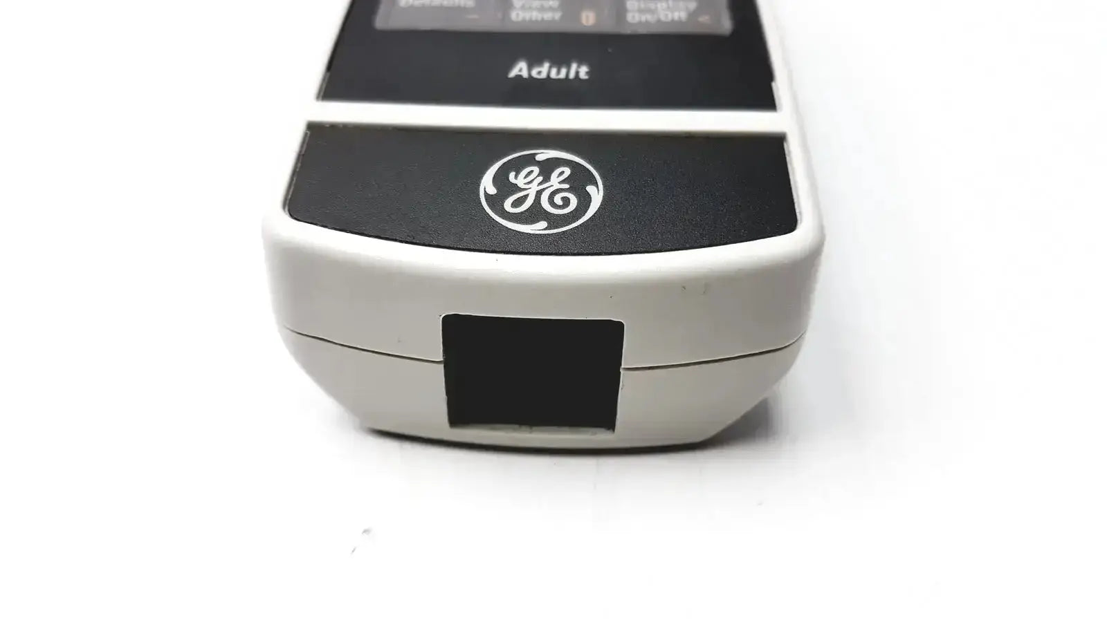 Ge branded adult breathalyzer with sleek silver and black design featured in the adult solar 8000m remote control