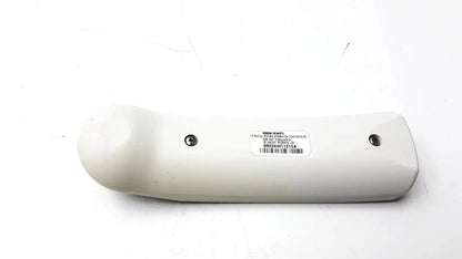 White plastic car door handle cover with two screw holes and barcode label for ge adult solar 8000m remote control back side