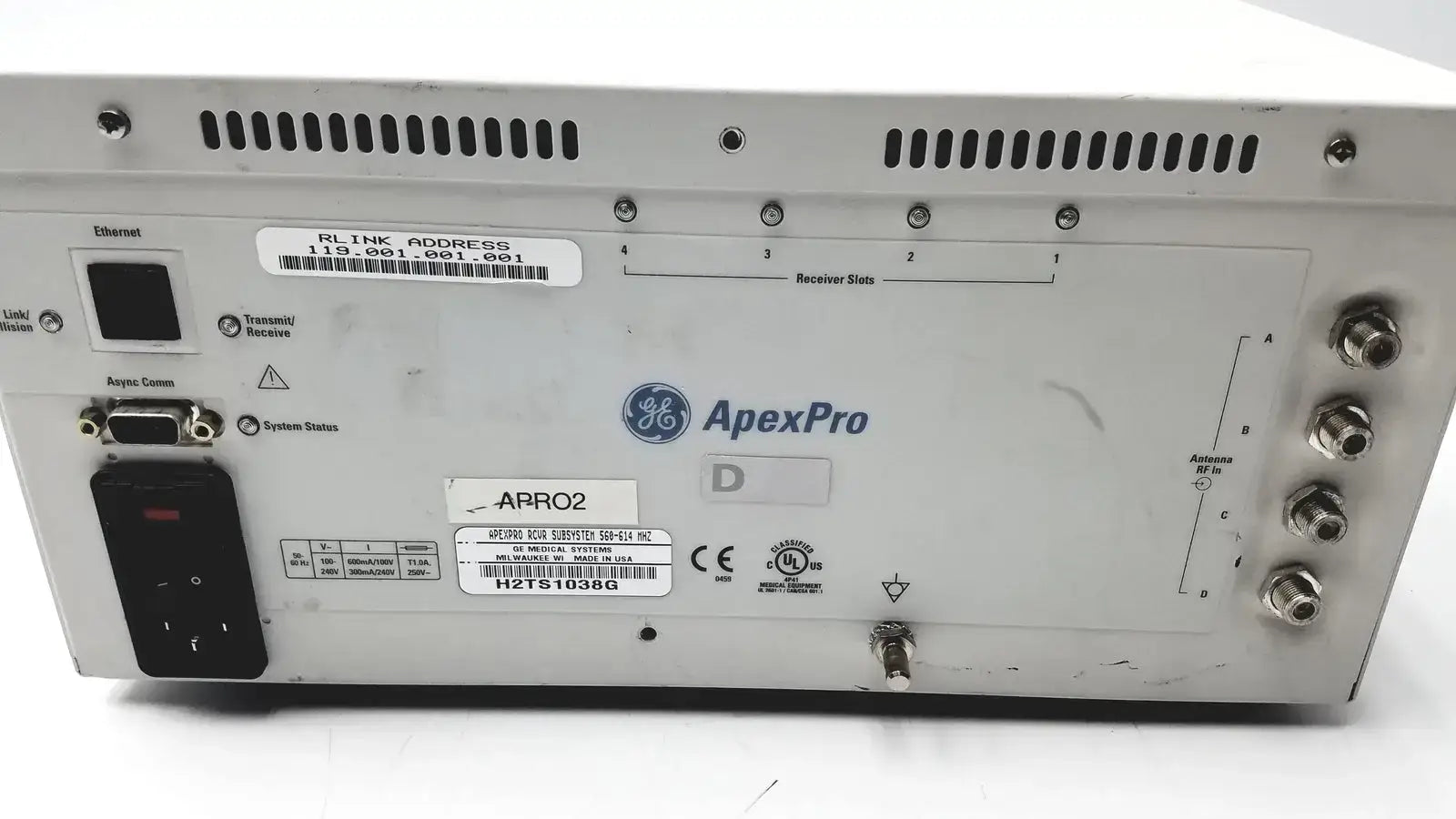 GE ApexPro RCVR Subsystem 560-614 mhz Telelemetry Receiver - Telemetry