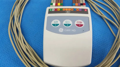GE CAM HD ECG EKG Patient Lead Cable 900995-003 w/ Leads