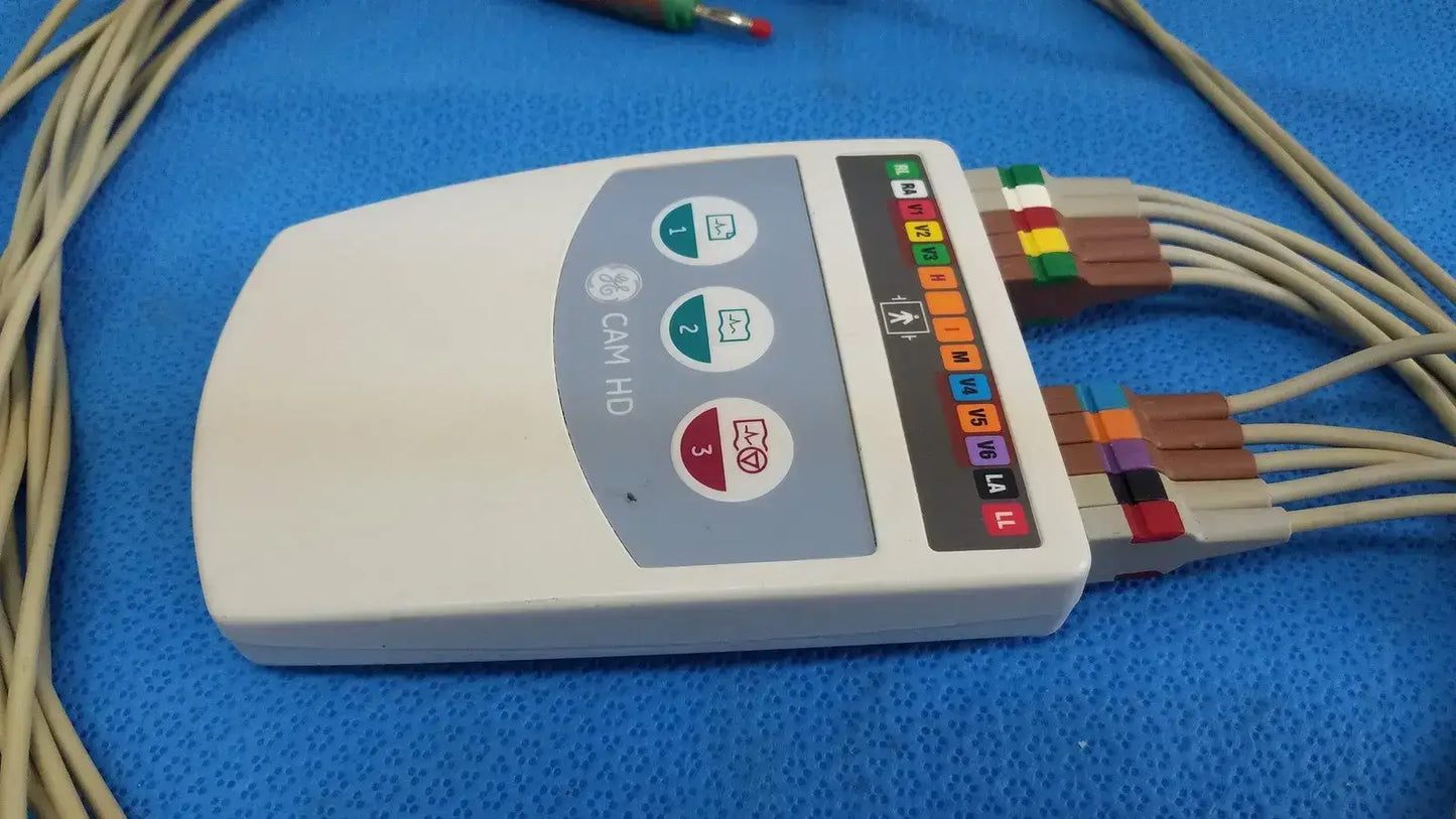 GE CAM HD ECG EKG Patient Lead Cable 900995-003 w/ Leads