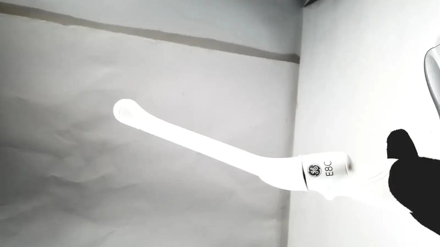White ge e8c ultrasound probe transducer with slender elongated shape and smooth surface for endo vaginal use
