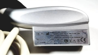 Silver metallic ge e8c-rs ultrasound probe transducer endo with sleek curved design and labeled backplate specifications