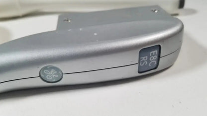 Silver ge e8c-rs endovaginal ultrasound probe with sleek metallic finish and circular logo for ultrasound imaging