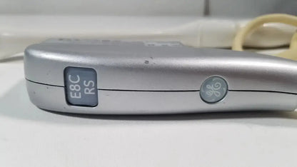 Silver ge e8c-rs ultrasound probe endovaginal ultrasound cordless phone with sleek metallic finish and visible label