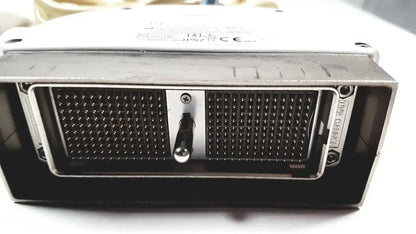 Silver metal server rack with black mesh and screw-mounted component for healthcare 11l linear array ultrasound use