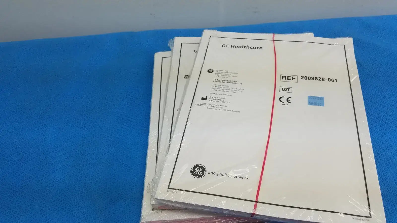 GE Healthcare ECG Recording Chart Paper Ref 2009828-061 Lot of 3