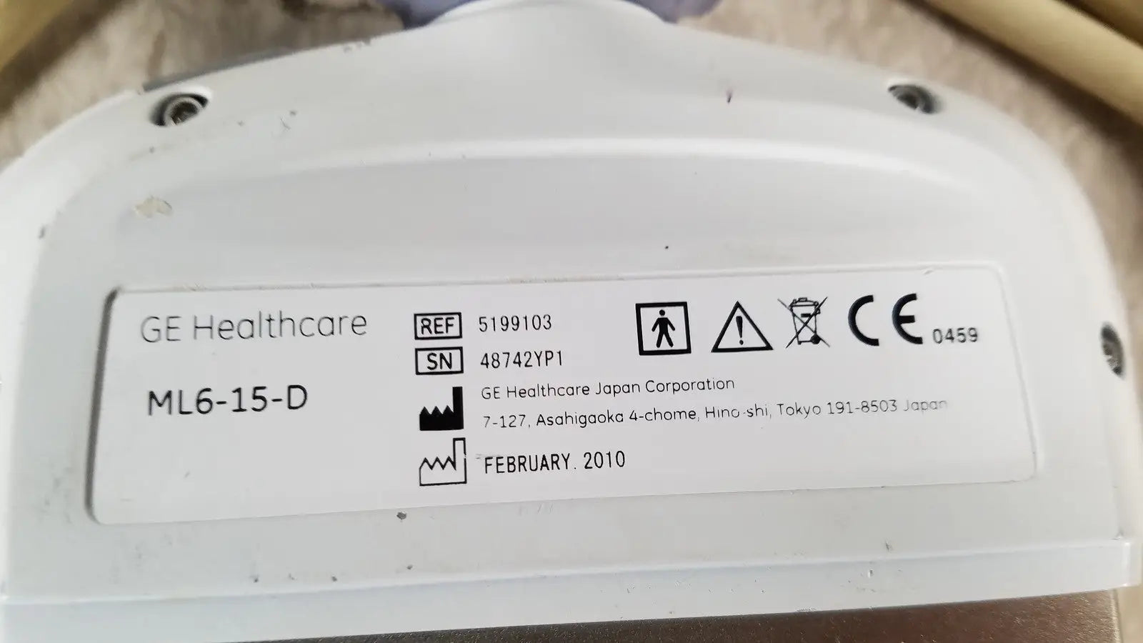 GE Healthcare ML6-15-D Wideband Linear Ultrasound Transducer REF 5199103