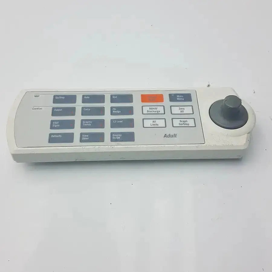 White plastic industrial control panel remote keypad with gray and orange buttons for marquette solar 8000m-8000i