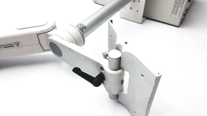 White adjustable arm mount with black handle and metallic joints for gcx monitor mount housing module 250sl