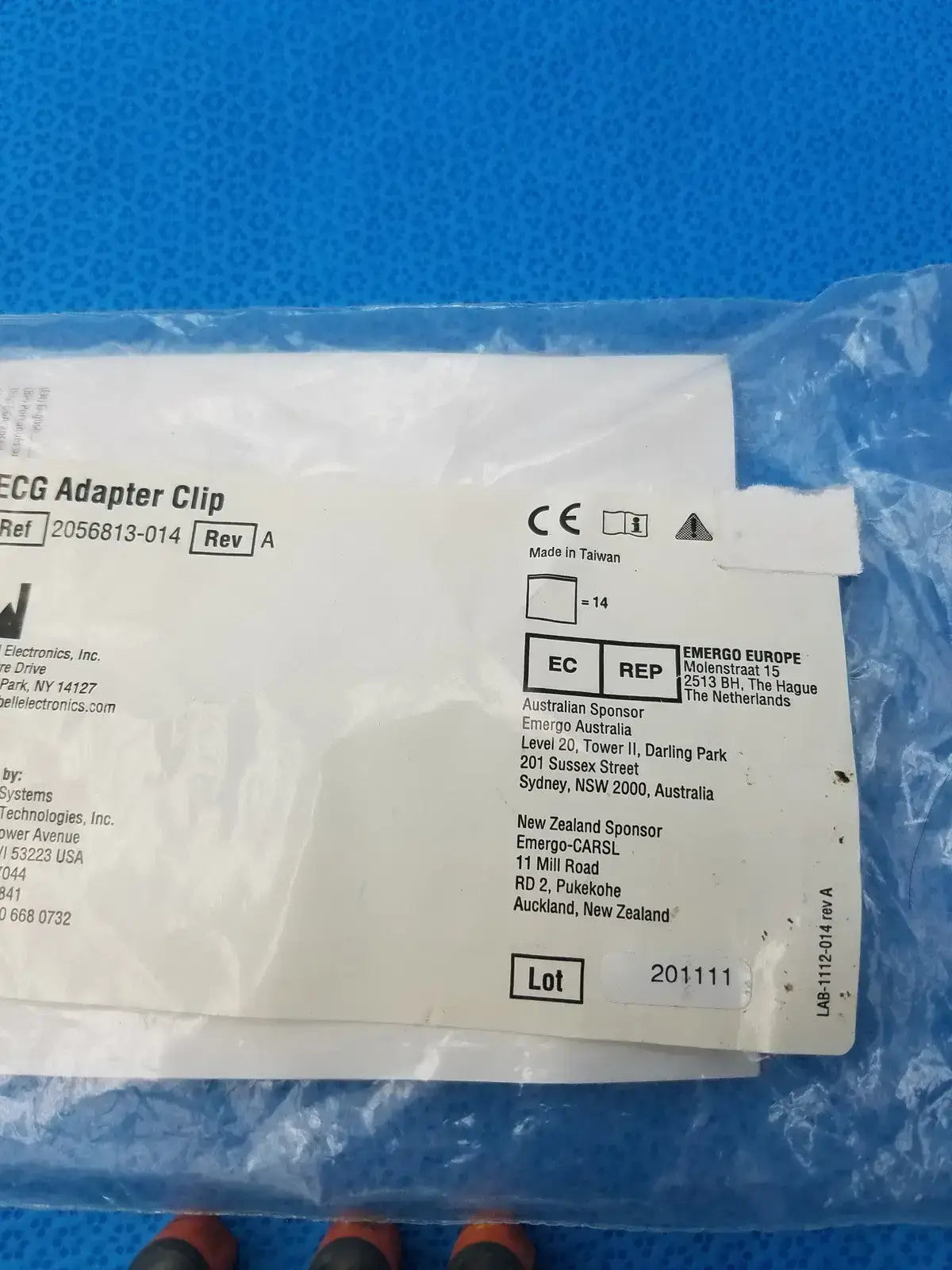 GE Medical Systems 2056813-014 ECG Adapter Clip - Pack of 12