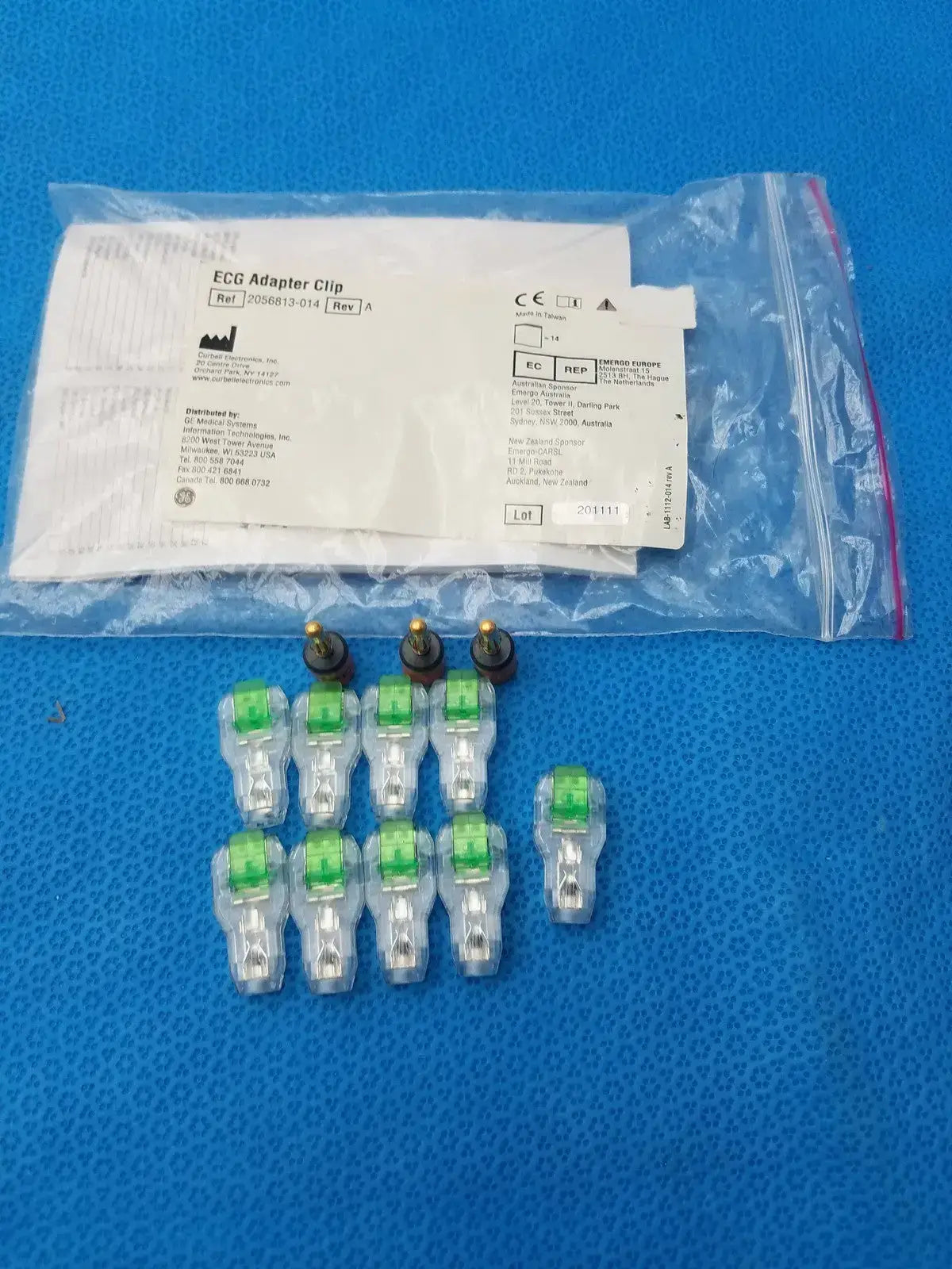 GE Medical Systems 2056813-014 ECG Adapter Clip - Pack of 12