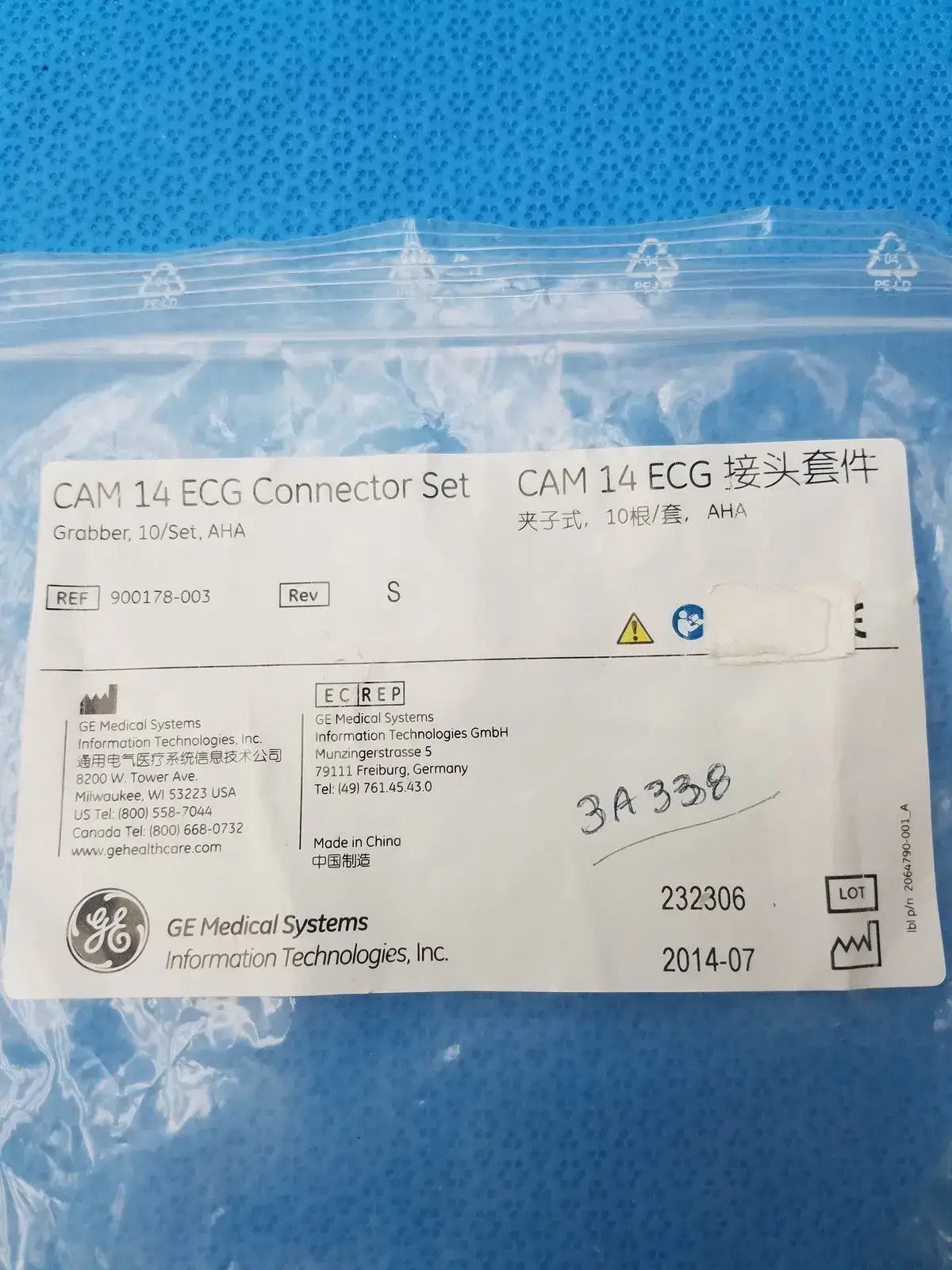 GE Medical Systems 900178-003 Cam 14 ECG Connector Set - Pack of 7