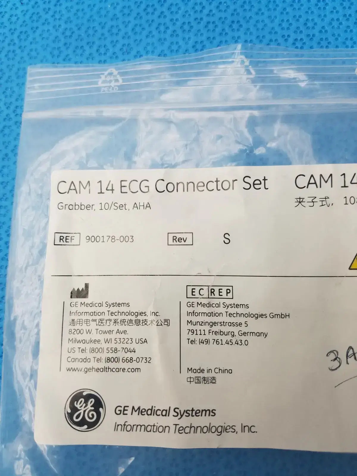 GE Medical Systems 900178-003 Cam 14 ECG Connector Set - Pack of 7