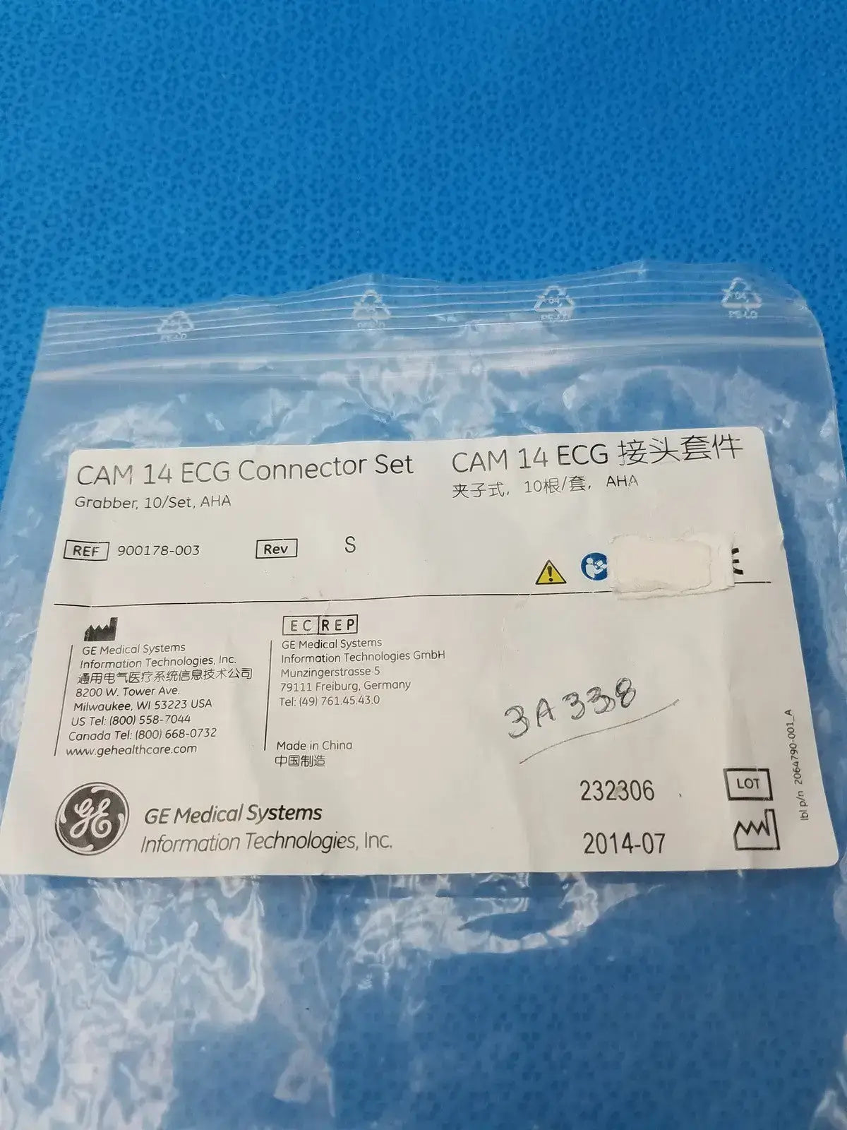 GE Medical Systems 900178-003 Cam 14 ECG Connector Set - Pack of 7