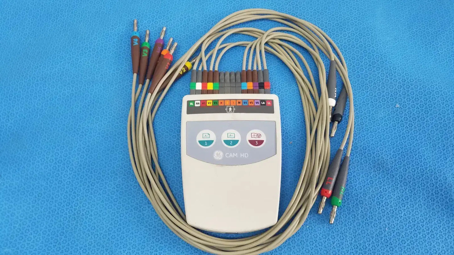 GE Medical Systems 900995-003 CAM HD ECG EKG Acquisition Module w/ Leads - ECG/EKG