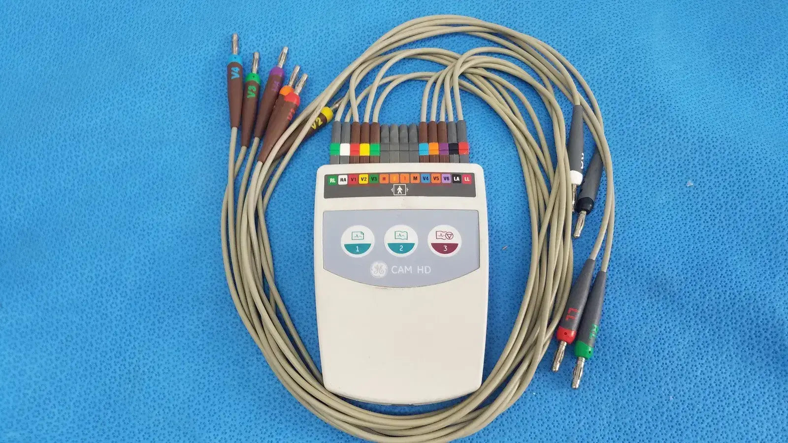 GE Medical Systems 900995-003 CAM HD ECG EKG Acquisition Module w/ Leads - ECG/EKG