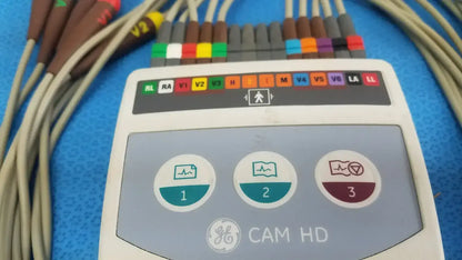 GE Medical Systems 900995-003 CAM HD ECG EKG Acquisition Module w/ Leads - ECG/EKG