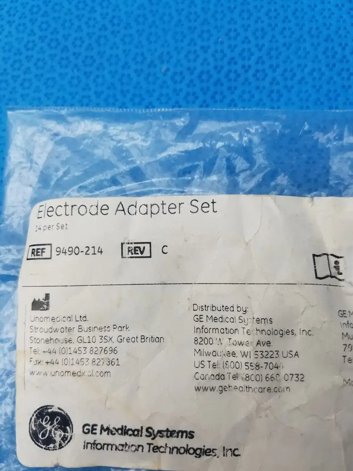 GE Medical Systems 9490-214 ECG Clamp Electrode Adapter Set - Pack of 10