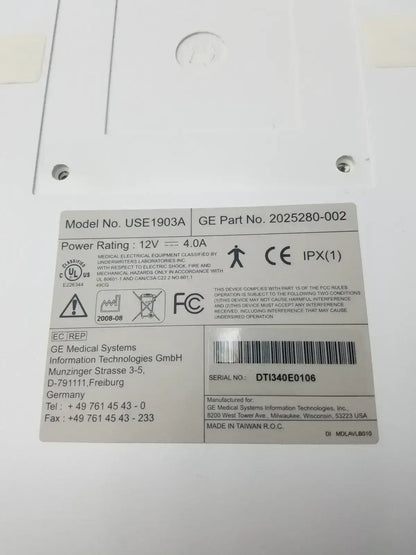 GE Medical Systems USE1903A LCD Flat Panel Monitor with Power Supply
