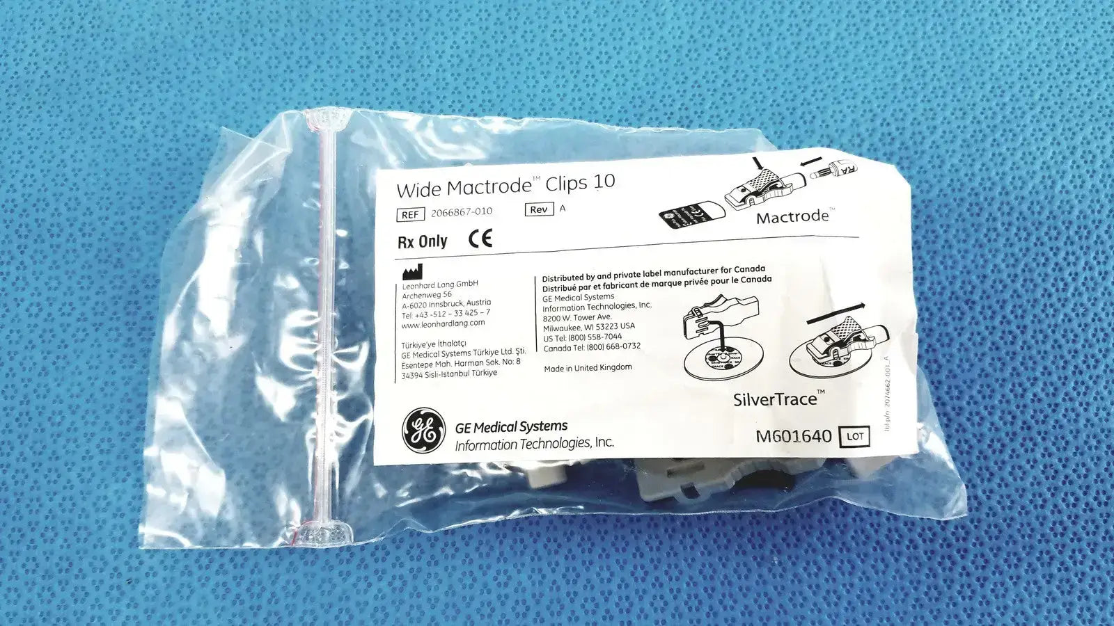 GE Medical Systems Wide Mactrode Clips 10 - REF: 2066867-010 - ECG Electrode