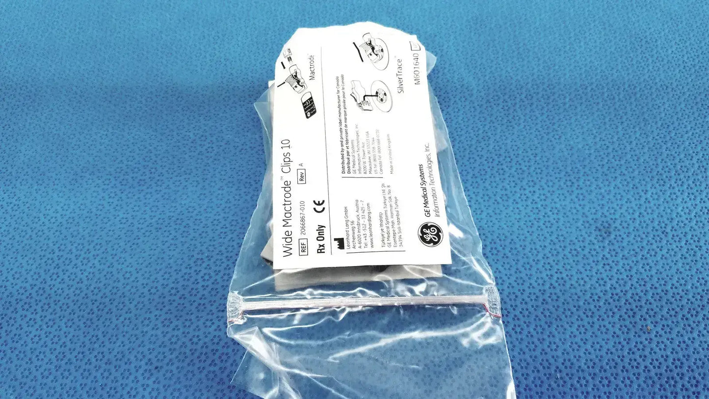 GE Medical Systems Wide Mactrode Clips 10 - REF: 2066867-010 - ECG Electrode