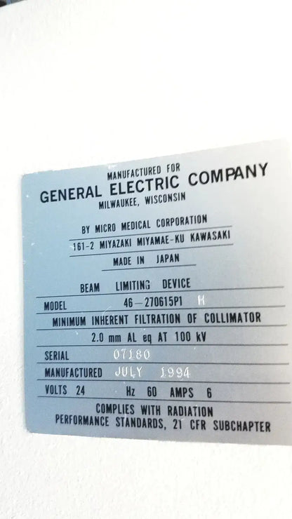 GE Mobile Portable XRY Machine 46-270615P1/46-125686G8 - X-Ray