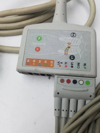 GE Multi-link 10 Lead ECG Cable REF: 2017006-001 With 5 Leads