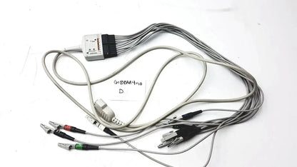 Gray multi-lead trunk cable with white connector housing and black clip ends for ge multi-link marquette ekg use