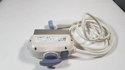 White and gray gep s1-5-d phased array ultrasound probe with coiled cable and blue control knobs for medical imaging