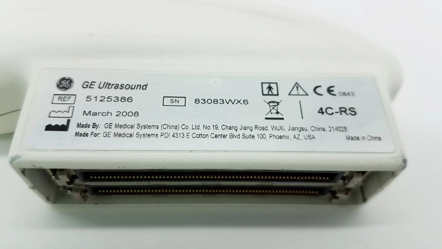 GE Ultrasound 4C-RS Convex Array Transducer Probe