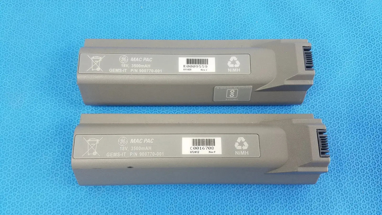 Gems-It 41074683 Mac Pac 18V 3500mah Rechargeable Battery - Lot Of 2