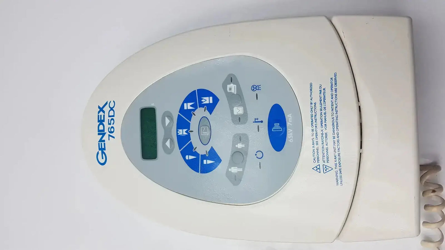 White plastic gendex 765dc remote control panel with blue digital display for xray equipment use