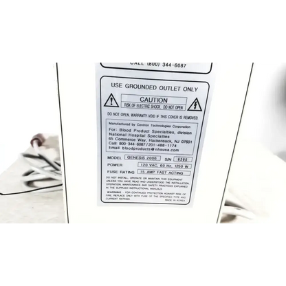 Genesis 2006 Plasma Thawing Water Bath System