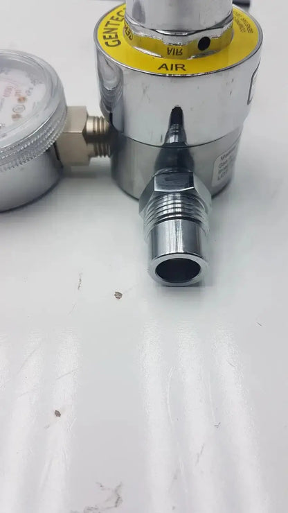 Gentec cga950 compressed air regulator silver with yellow label and pressure gauge 60 psi outlet for compressed air systems