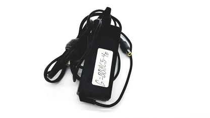 Black plastic lenovo 90w power supply with coiled cord and white label featuring round tip 42t5000 connection