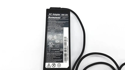 Black lenovo 90w power supply with round tip 42t5000 and coiled cord for reliable laptop charging