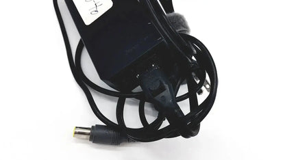 Genuine black lenovo 90w power supply with coiled cable and yellow-tipped round tip 42t5000 dc connector