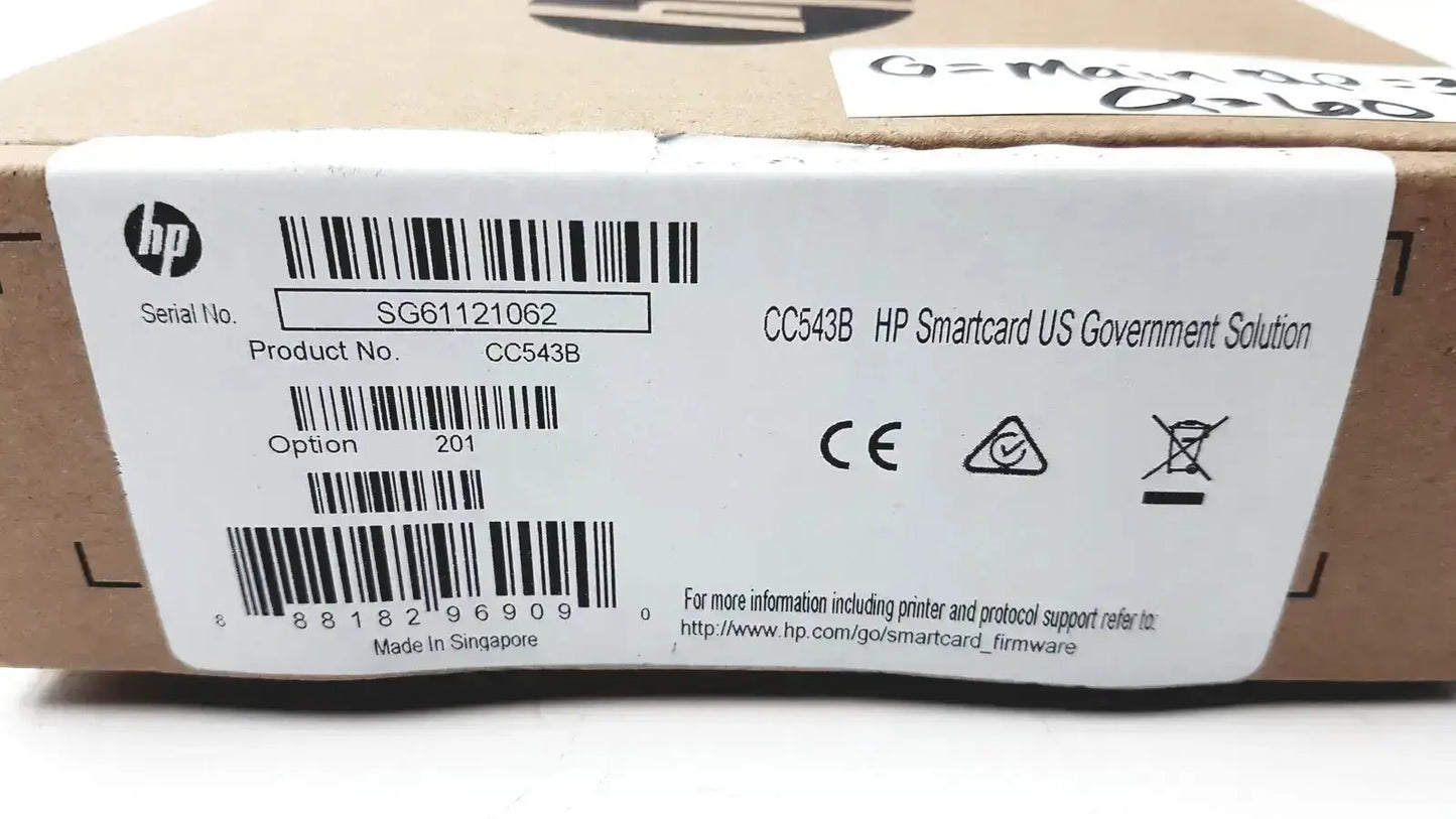 Genuine hp cc543b smartcard niprnet solution in original packaging with white label featuring black text and barcodes