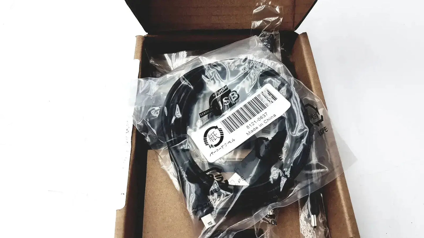 Black usb cable with usb-a and micro-usb-b connectors in clear plastic for genuine hp cc543b smartcard niprnet solution