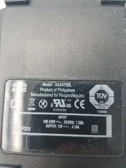 Genuine Respironics AC Power Supply Cord Adapter AA24750L 1015642 12V - 4.16A
