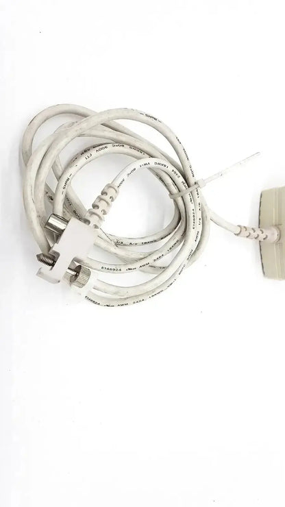 White coiled cable with metallic connectors for spacelabs snp-a085-3y adapter used medical equipment for sale