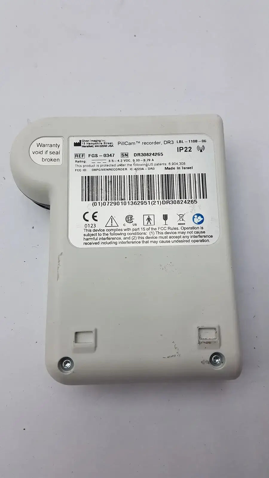 Given Imaging FGS-0347 Pillcam Data Recorder DR3 - Capsule Endoscopy