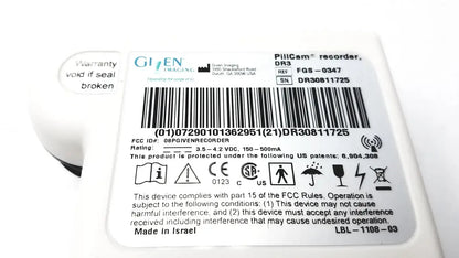 GIVEN IMAGING FGS-0347 PillCam Recorder DR3 LBL-1108-03 - SN DR30811725 - Capsule Endoscopy