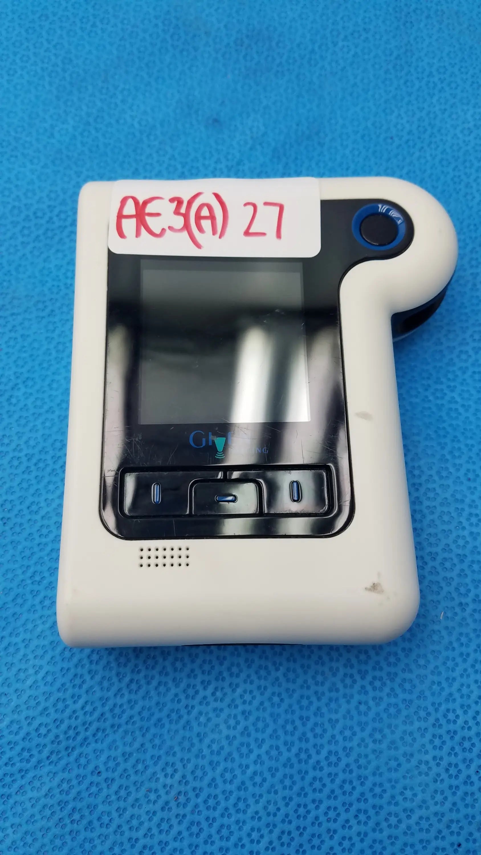 White plastic Given Imaging PillCam Recorder DR3 glucose meter with black screen and blue button for pre owned medical equipment sale